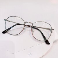 Kính Gọng Nam Nữ Mắt Tròn Nhỏ Kim Loại Nhiều màu - TRẮNG