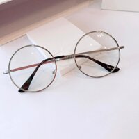 Kính Gọng Nam Nữ Mắt Tròn Xoe Kim Loại Ulzzang Bạc