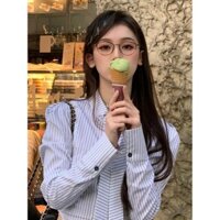 Kính gọng nhỏ màu nâu hình bầu dục siêu nhẹ Nữ cận thị có thể được trang bị chiều cao Không trang điểm Khung mắt mặt nhỏ Phiên bản Hàn Quốc