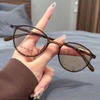 Kính gọng Nhỏ Nữ Siêu Nhẹ Ống Kính Tròn Chống Ánh Sáng Xanh Khung Kim Loại Thiết Kế Thời Trang