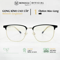 Kính gọng vuông nam nữ Monocle Eyewear kim loại thanh mảnh chắc chắn kiểu dáng thời trang Hàn Quốc