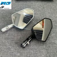 Kính Gương Hậu 6 Cạnh H2C Nhôm Đúc Cnc Gắn Xe Máy Exciter , Vario , Winner , Airblade ,Sh , ...( Giá 1 Cái )