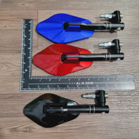 Kính gương xe máy kiểu chiếc lá lớn chân nhôm xoay 360 độ phù hợp nhiều loại xe chất liệu cao cấp