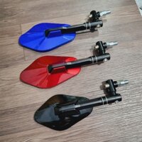 Kính gương xe máy kiểu chiếc lá lớn chân nhôm xoay 360 độ thu gọn nhanh chóng