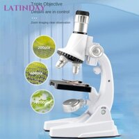 Kính hiển vi khoa học LATINDAY, Kính hiển vi trẻ em chiếu sáng 1200X HD, Bộ dụng cụ thí nghiệm Kính hiển vi bỏ túi phóng đại Thí nghiệm khoa học cho trẻ em