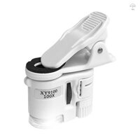 Kính hiển vi loại kẹp đa năng Kính lúp 100x có kẹp điện thoại Đèn LED tích hợp Máy dò tiền tệ UV cho hầu hết các điện thoại thông minh