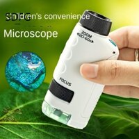 Kính hiển vi trẻ em Đồ chơi giáo dục Mini Trẻ em Khoa học Thiết bị quang học Thí nghiệm kính lúp 60-120x