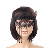 Kính hở openwork gợi cảm ren đen nửa mặt nạ biểu diễn sân khấu Trang sức tiệc Halloween  Obán rùi nghỉ