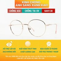 Kính Không Độ Tròn Chống Ánh Sáng Xanh KAVI138, Gọng Kính Kim Loại Dáng Tròn Nobita, Thay Mắt Cận Giá Không Đổi