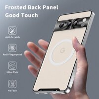 Kính kim loại Bảo vệ ống kính máy ảnh Mặt sau Acrylic Vòng có thể khóa từ tính Vỏ cứng Google Pixel 8 Pro 8A 7 7A 7 Pro Vỏ điện thoại