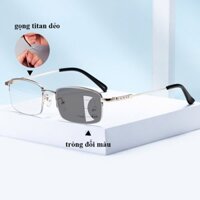 Kính Lão Đa Tròng Đổi màu Gọng Titan siêu dẻo siêu bền nam & nữ + Hộp