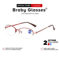 Kính lão đọc sách Braby Glasses viễn thị cho người lớn tuổi sẵn độ Titan cao cấp chắc chắn chống gẫy siêu nhẹ KL02 Đỏ