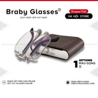 Kính lão đọc sách gấp gọn cao cấp nam nữ Braby Glasses viễn thị cho người lớn tuổi sẵn độ kim loại chống rỉ KL05
