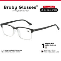 Kính lão đọc sách nhựa siêu dẻo TR90 cao cấp Braby Glasses viễn thị cho người lớn tuổi sẵn độ chống gẫy siêu nhẹ KL06