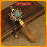 Kinh luân cầm tay Om Mani Padme Hum - Bánh xe Mani Kinh Luân Tây Tạng MS450 pháp khí mật tông