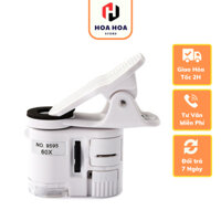 Kính lúp 60X kẹp điện thoại có đèn led hỗ trợ chiếu sáng V2
