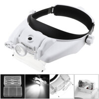 Kính lúp băng đô Đa chức năng Kính lúp gắn đầu Led với 5 ống kính có thể thay thế Công cụ sửa chữa thợ đồng hồ