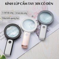 Kính Lúp Cầm Tay 30X Có Đèn LED Chiếu Sáng - Phóng Đại Sắc Nét, Đọc Sách, Sửa Chữa Điện Tử