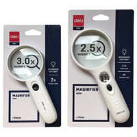 Kính Lúp có đèn 60mm, 70mm Deli E9098 & E9099 , Độ phóng đại lớn, Thân dễ cầm nắm, Thủy tinh quang học, Hình ảnh rõ nét