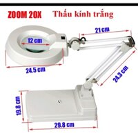 Kính lúp để bàn LT-86C 20X đèn LED (thấu kính trắng - Optical)