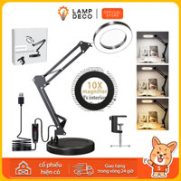 Kính Lúp Để Bàn Phóng Đại 10x Có Đèn Led 12W Kèm Kẹp, sửa chữa điện tử, đồng hồ, điện thoại, soi da mặt, spa, nail