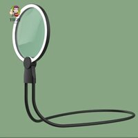 Kính lúp đeo cổ TIEZI 3X, Kính lúp đọc sách nguồn 24 đèn LED USB-C, Đa chức năng linh hoạt có thể sạc lại rảnh tay Full Book Page Magnifier Repair May