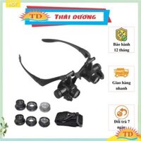 Kính lúp đeo mắt phóng đại 10x-15x-20x-25x có đèn đa năng V2