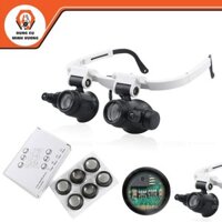 Kính lúp đeo mắt phóng đại 8X-15X-23X có đèn led (kèm bộ 6 con bướm dạ quang phát sáng )