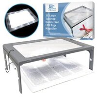 Kính lúp đọc sách toàn trang cao cấp MagniPros 300PSL (3X, có đèn led, khung đỡ) (Hàng chính hãng)