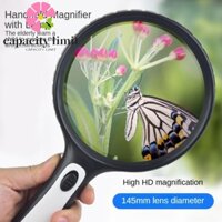 Kính lúp GIỚI HẠN NĂNG LƯỢNG, Kính lúp cầm tay 5X 15X, Ống kính lớn đa chức năng Đèn độ sáng cao Chiếu sáng 4LED Báo phóng đại trắng