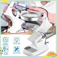 Kính lúp kẹp board TH-7023 phóng đại 3X/4.5X có giá đở mỏ hàn và khây để nhựa thông