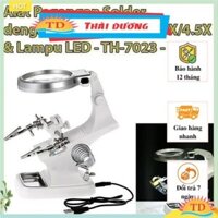 Kính lúp kẹp board TH-7023 phóng đại 3X/4.5X có giá đở mỏ hàn và khây để nhựa thông