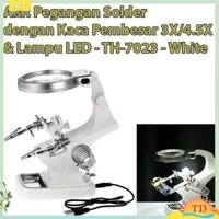 Kính lúp kẹp board TH-7023 phóng đại 3X/4.5X có giá đở mỏ hàn và khây để nhựa thông