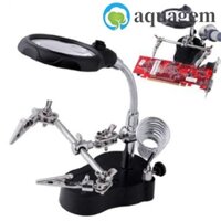 Kính lúp LED hàn AQUAGEM, có kẹp phụ trợ Đèn LED sửa chữa Chip, Dụng cụ sửa chữa Kính lúp hàn Loupe màu đen Kính lúp hàn