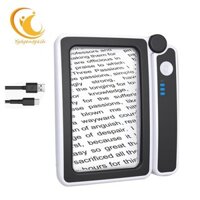 Kính lúp lớn 4X có đèn để đọc sách, Kính lúp có đèn với 10 kính lúp cầm tay có thể gập lại LED dành cho người cao tuổi