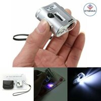 Kính lúp mini 60X V2, có đèn led chiếu sáng và đèn cực tím kèm bao da bảo vệ