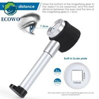 Kính lúp quang học AQUAGEM, 45X với 3 đèn LED Lúp chiếu sáng cầm tay, Ống kính dụng cụ quang học Tầm nhìn rõ ràng Trang sức kim loại Đồng hồ lúp Loupe