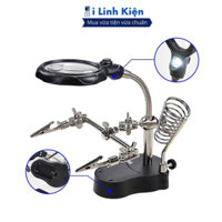 Kính lúp soi kẹp hàn mạch có 5 đèn Led và đế gác mỏ hàn chính hãng ilinhkien