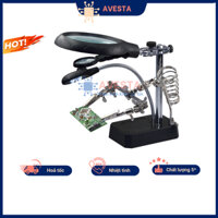 Kính lúp soi kẹp hàn mạch có 5 đèn Led và đế gác mỏ hàn loại cao cấp nhất Avesta