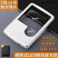 Kính lúp thẻ di động di động di động Nhật Bản Kính lúp đa chức năng 20 lần Kính lúp độ phân giải cao dành cho người cao tuổi Đọc sách Công suất cao có đèn led Đọc sách Chống trầy xước Chống sốc