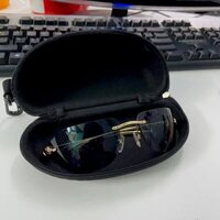 Kính mắt cartier của Pháp, 2nd, tròng nhựa Policacbon màu đen, phom ôm mặt, chống chói, uv tốt, dáng phi công