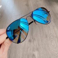 Kính mát chính hãng Rayban Aviator Model RB3025 002/40 Xanh Blue gọng Đen đeo cực chơi