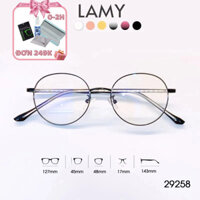 Kính mắt chống ánh sáng xanh dáng tròn nobita 29258 Gọng kính cận nam nữ dáng nhỏ LAMY