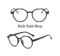 Kính Mắt Chống Ánh Sáng Xanh Dáng Tròn Không Độ - ĐEN