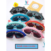 Kính mát chống tia UV đổi màu, kính râm gọng dẻo hình cá sấu thời trang cho bé từ 1 đến 4 tuổi