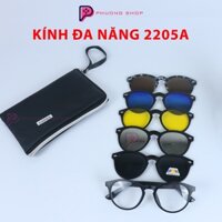 Kính mát đa năng thời trang 5 IN 1 Gọng Tròn 2205A ☘ FREESHIP ☘Ảnh thật +Video] ☘ Mắt kính đa tròng 5 trong 1