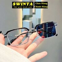Kính Mắt Đổi Màu Giả Cận SWINTA GBO | Gọng Vuông Kim Loại Nam Nữ | Tròng 0 Độ Chống Ánh Sáng Xanh