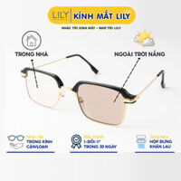 Kính mắt đổi màu LILYE YEWEAR tròng kính chống ánh sáng xanh, UV400 gọng kính chắc chắn kiều dáng hiện đại 6030