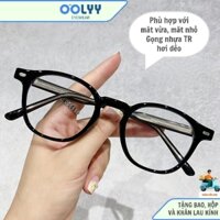 Kính Mắt Gọng Kính Cận Nam Nữ Mắt Kính Oval Thời Trang Hợp Mặt Vừa Mặt Nhỏ Nhựa Cao Cấp TR 90 Càng Cốt Kim Loại Mã C102