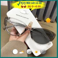 Kính Mát Gọng Mắt Mèo Chống Tia UV Ánh Sáng Xanh Chống Bức Xạ TR90 Đổi Màu Khi Ra Nắng Thời Trang Cho nam Nữ (Cắt Cận Thị Ống Kính)-1.0/-2.0/-3.0/-4.0/-5.0/-6.0